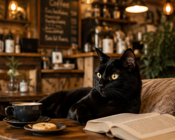 黒猫カフェの看板猫