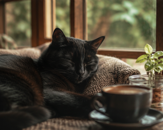 黒猫カフェの看板猫